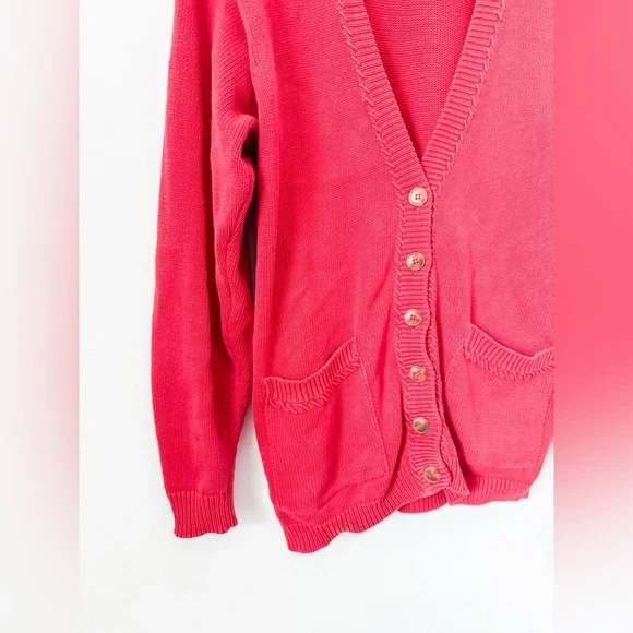 Vintage Liz Sport Red Cardigan Sweater - Picture 3 of 6
